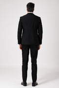 Black ceremonial dress with a lance-shaped bodice