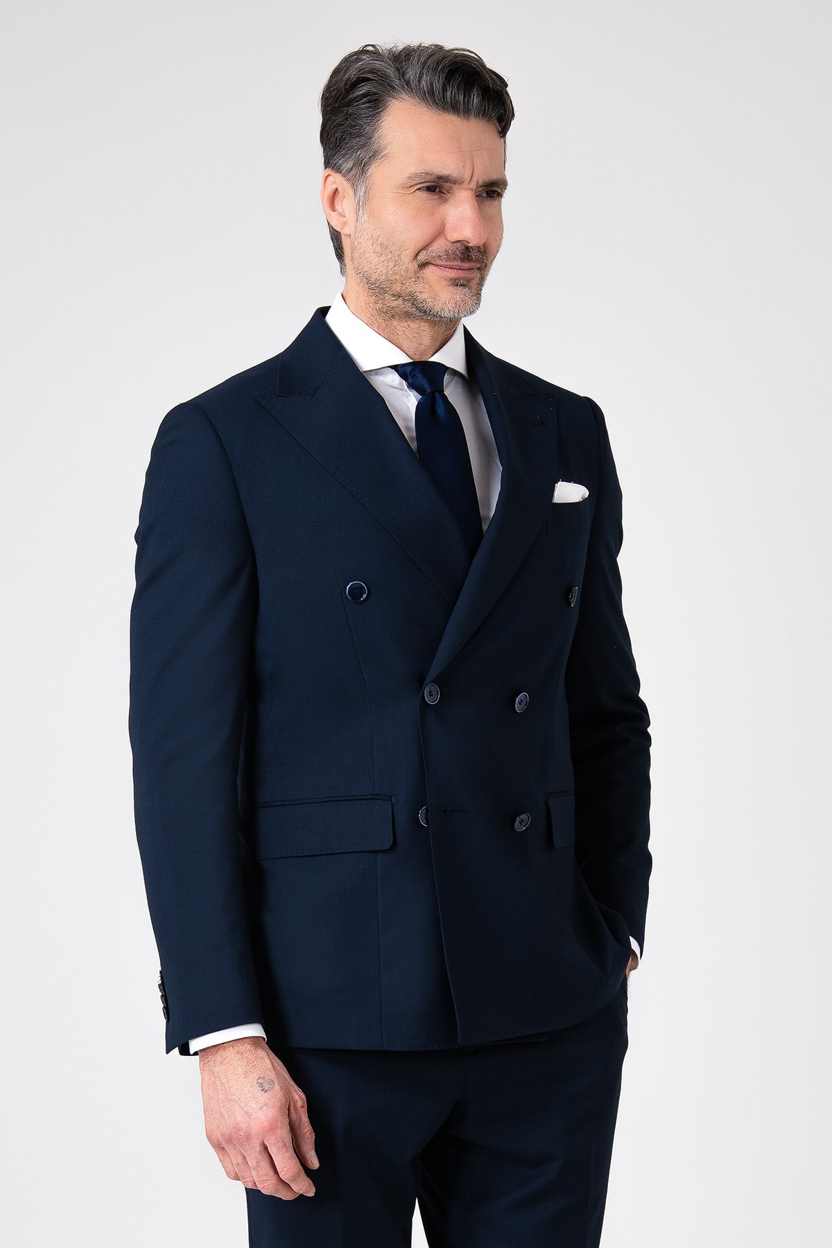 Abito doppiopetto nero drop7 - Navy
