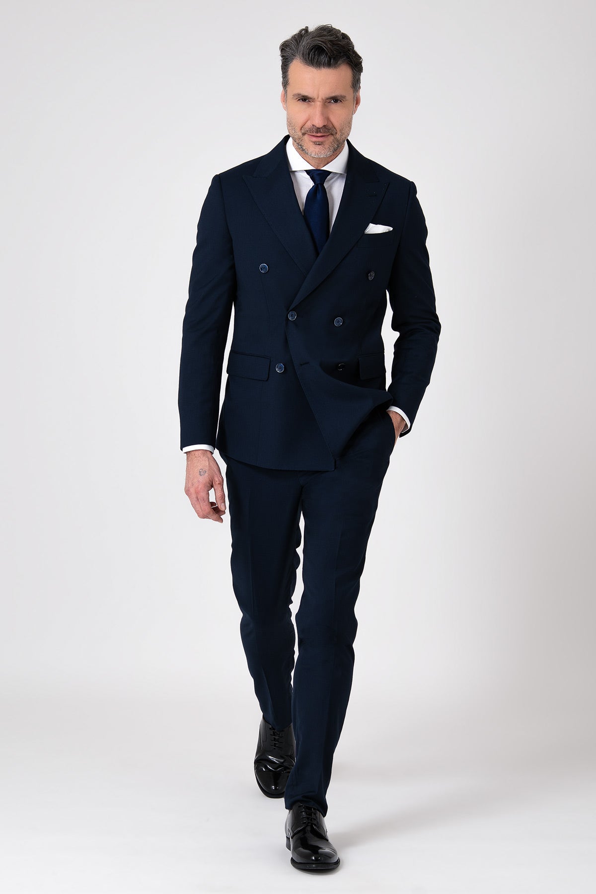 Abito doppiopetto nero drop7 - Navy