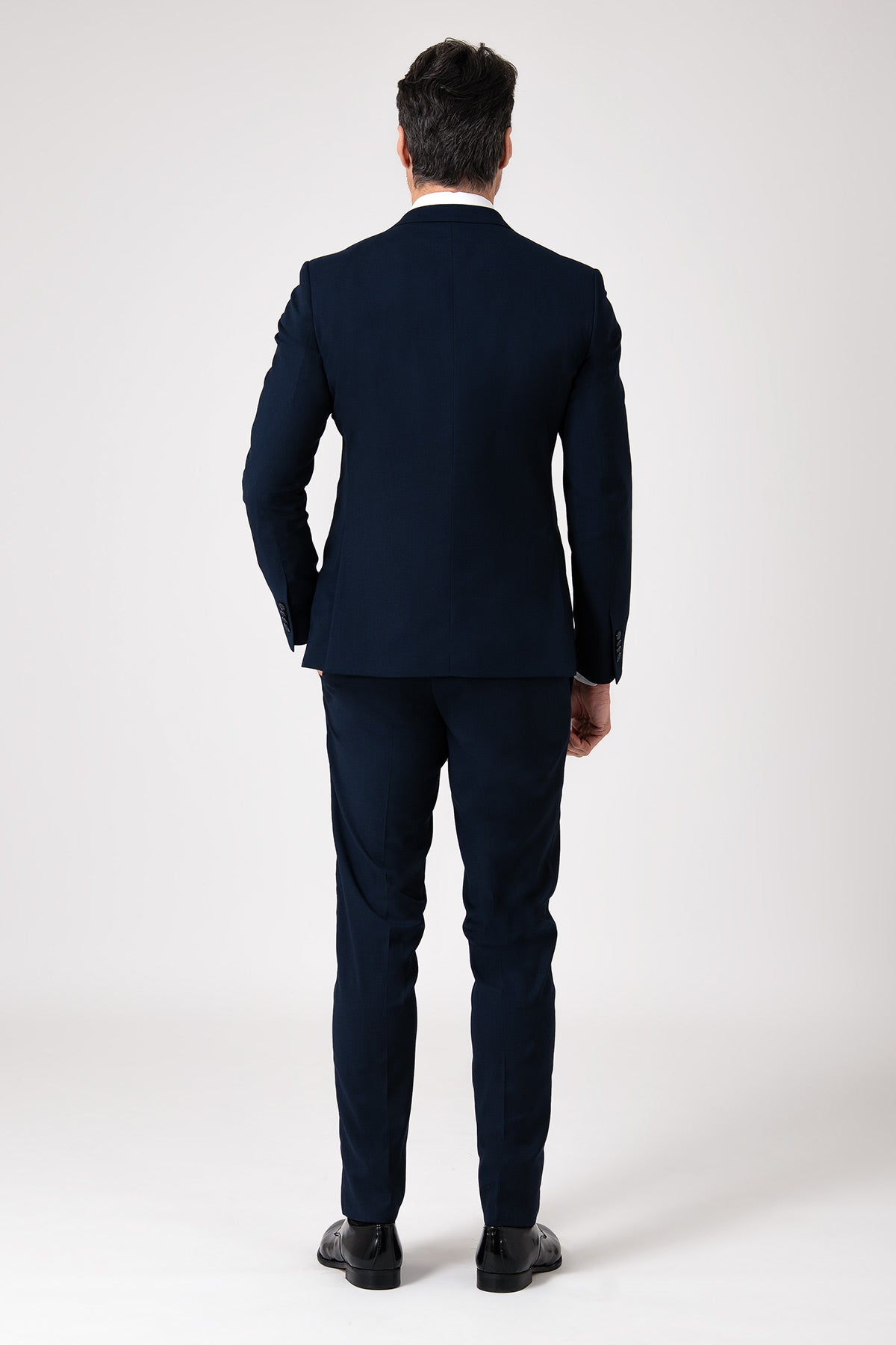 Abito due bottoni in lana nera - Navy