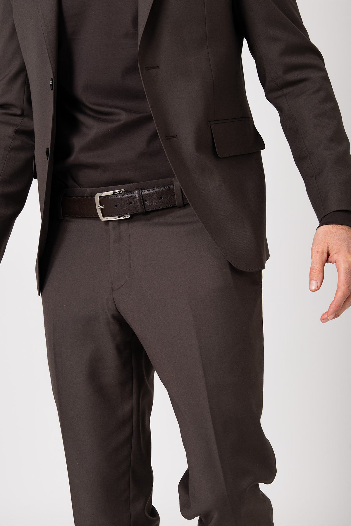 Abito due bottoni in lana nera - Moro