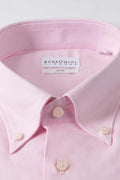 Slim Fit Cotton Button-Down Shirt - Pink - technical detail