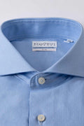 Light blue micro-patterned French collar shirt - detailed view