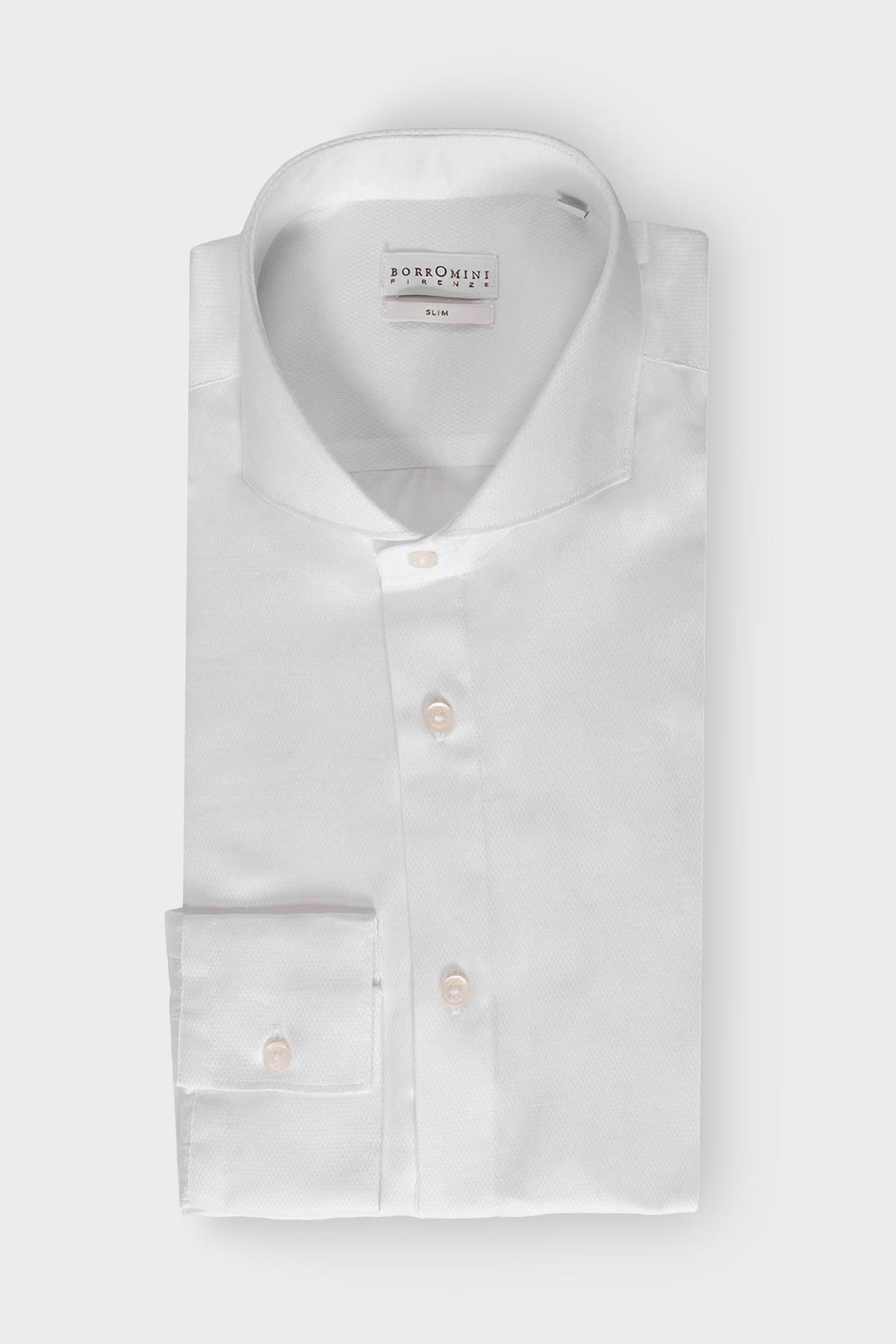 Camicia Collo Francese In Cotone Bianco - Bianco - vista frontale