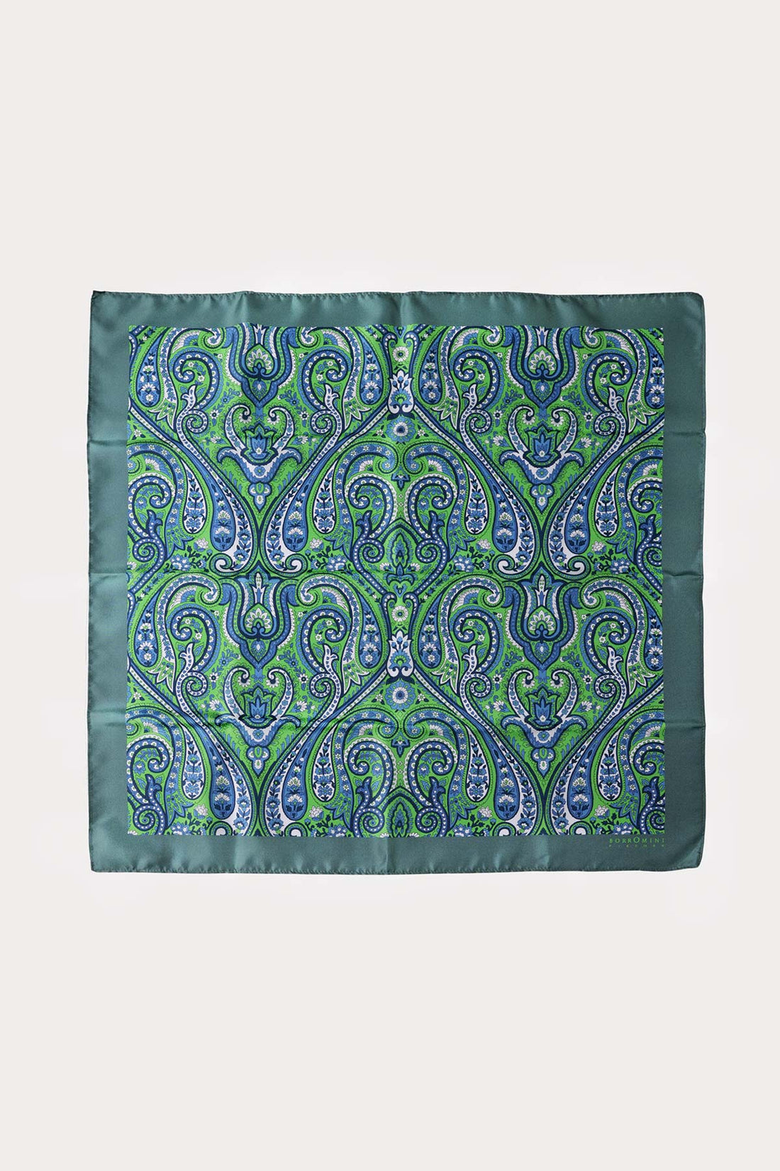 Foulard Uomo Verde Multicolor in Seta - Verde - vista frontale