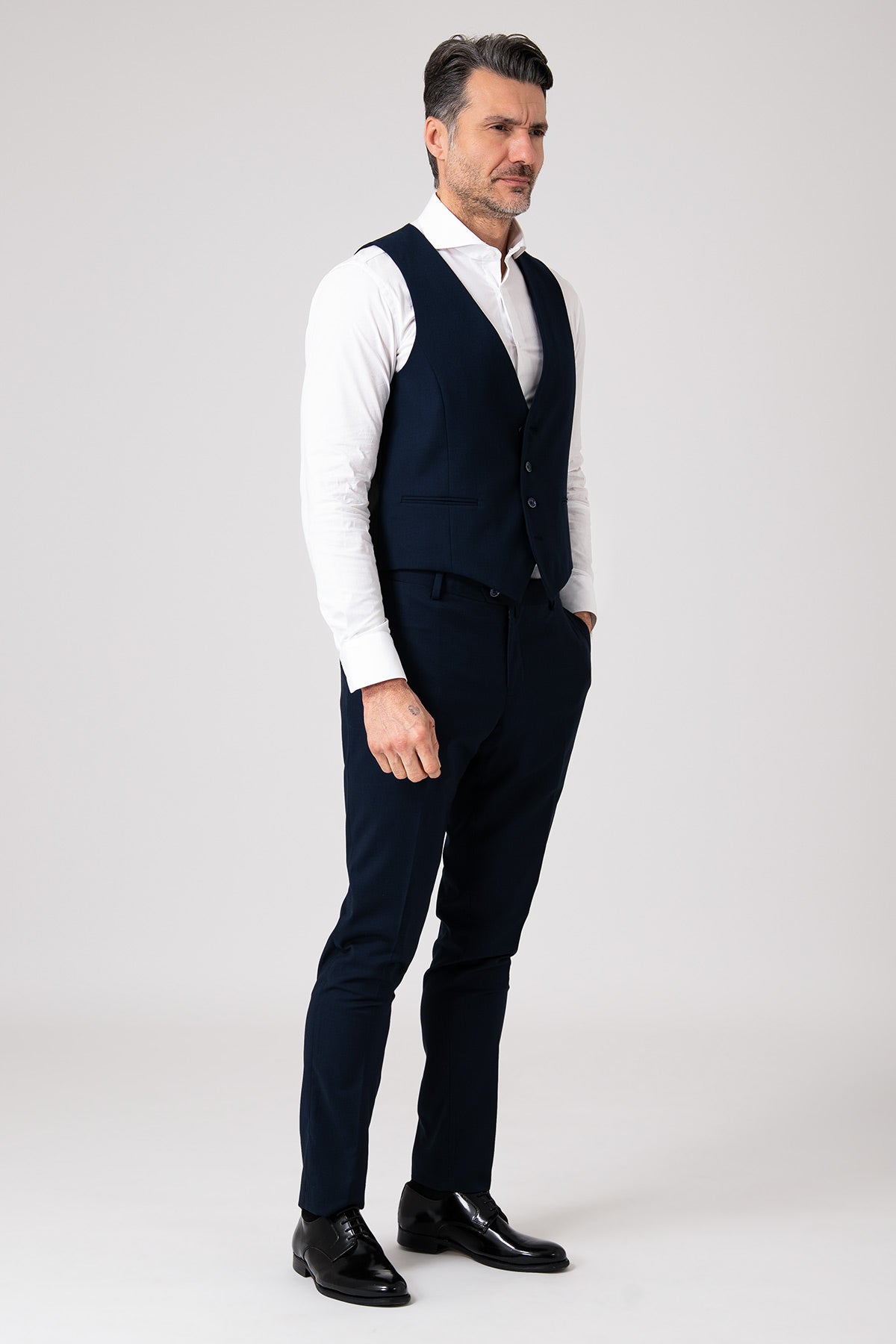 Gilet nero doppiopetto sartoriale - Blu navy
