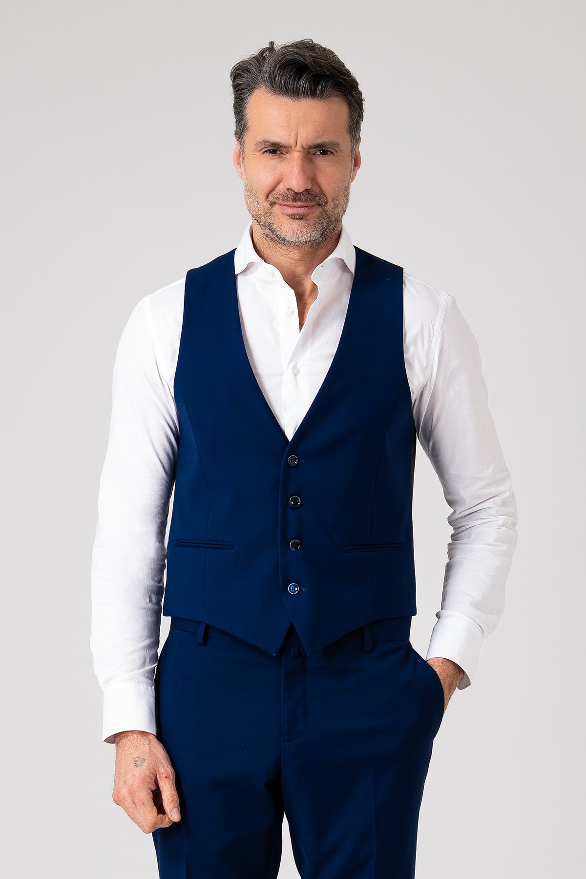 Gilet nero doppiopetto sartoriale - Indaco
