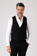Gilet nero doppiopetto sartoriale - Nero