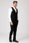 Gilet nero doppiopetto sartoriale - Nero