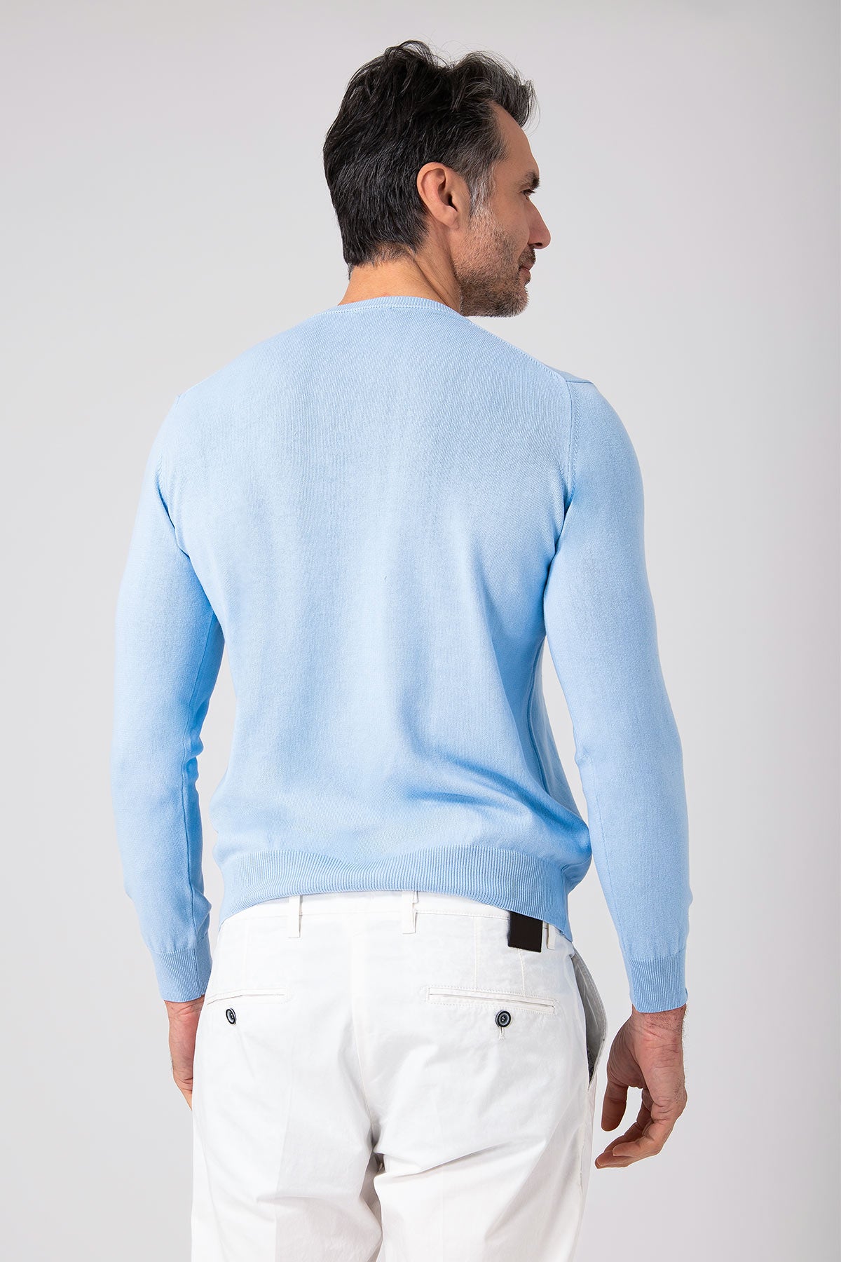 Girocollo in maglia leggera - Azzurro