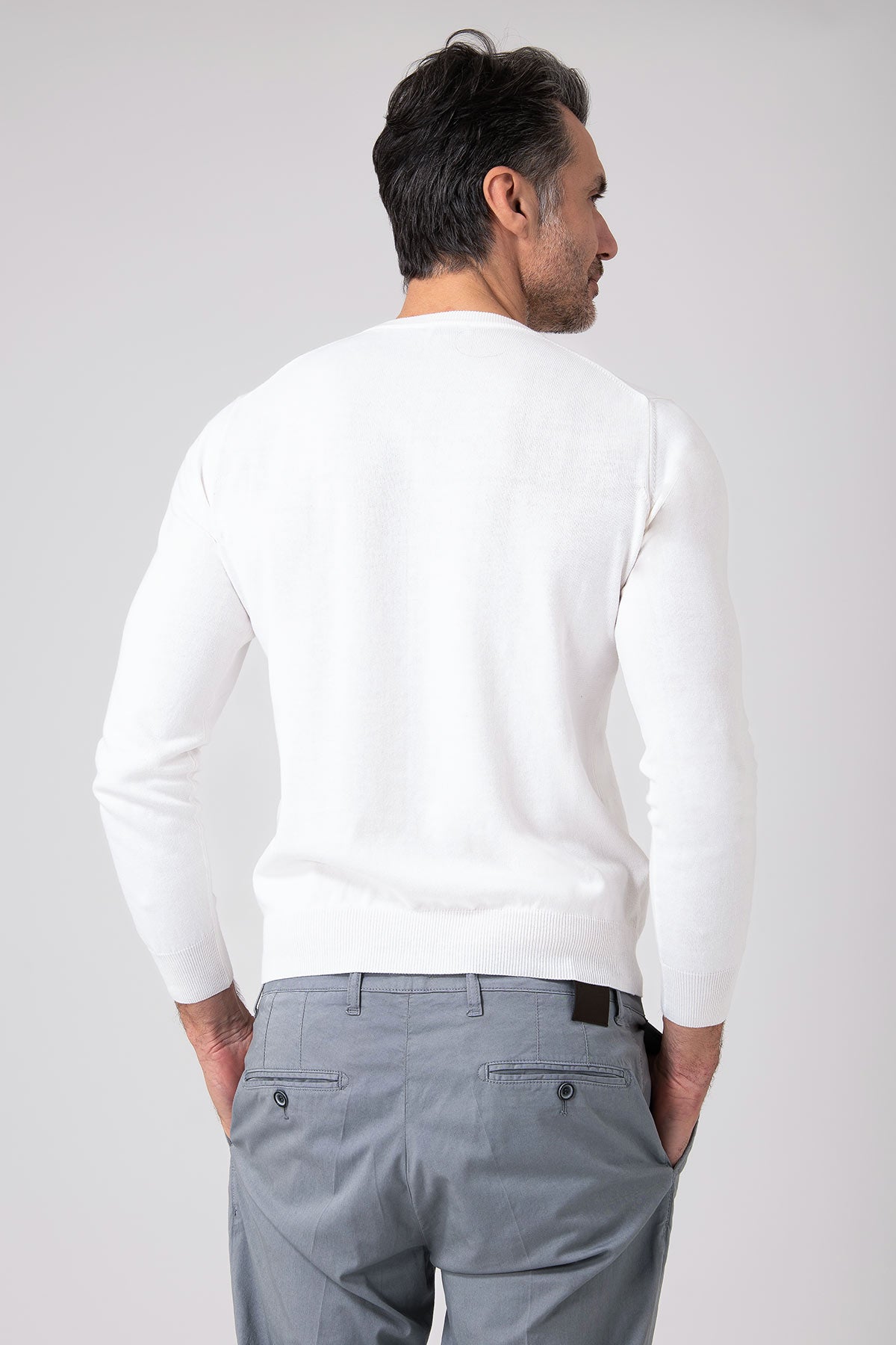 Girocollo in maglia leggera - Bianco