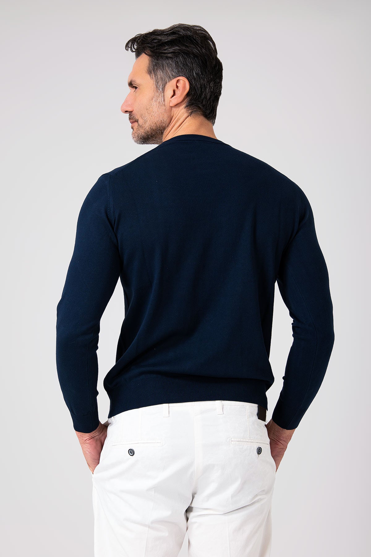 Girocollo in maglia leggera - Blu navy