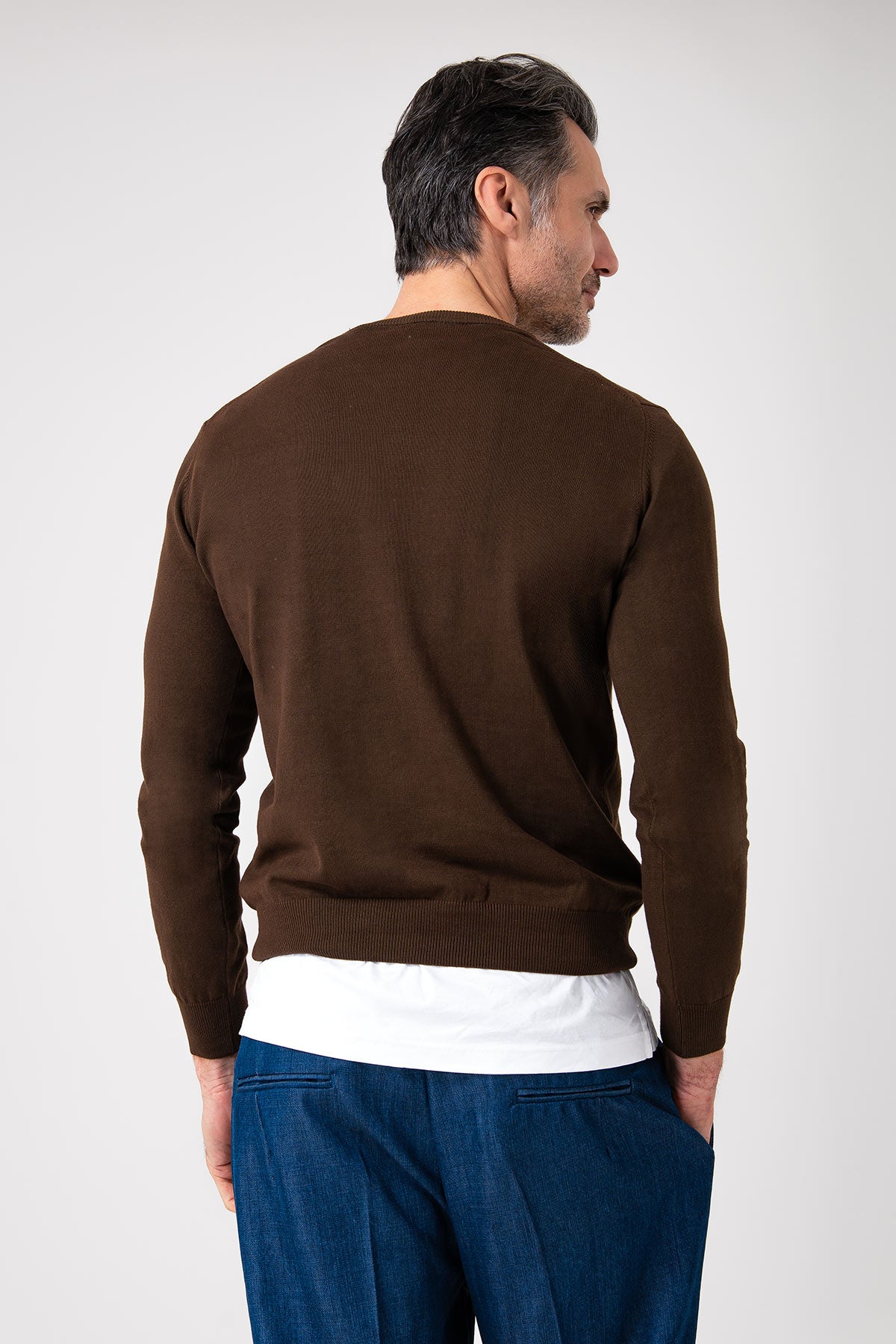 Girocollo in maglia leggera - Cacao