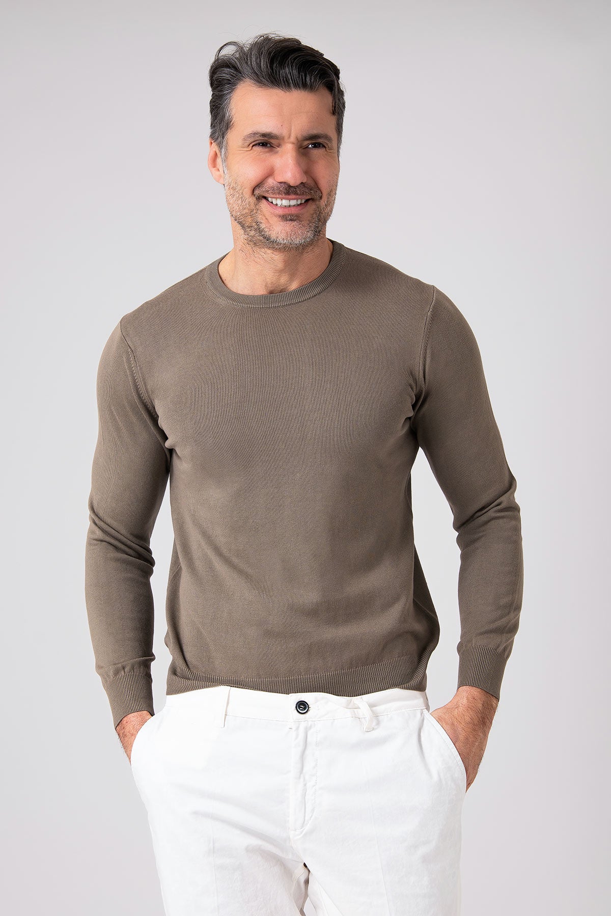 Girocollo in maglia leggera - Fango