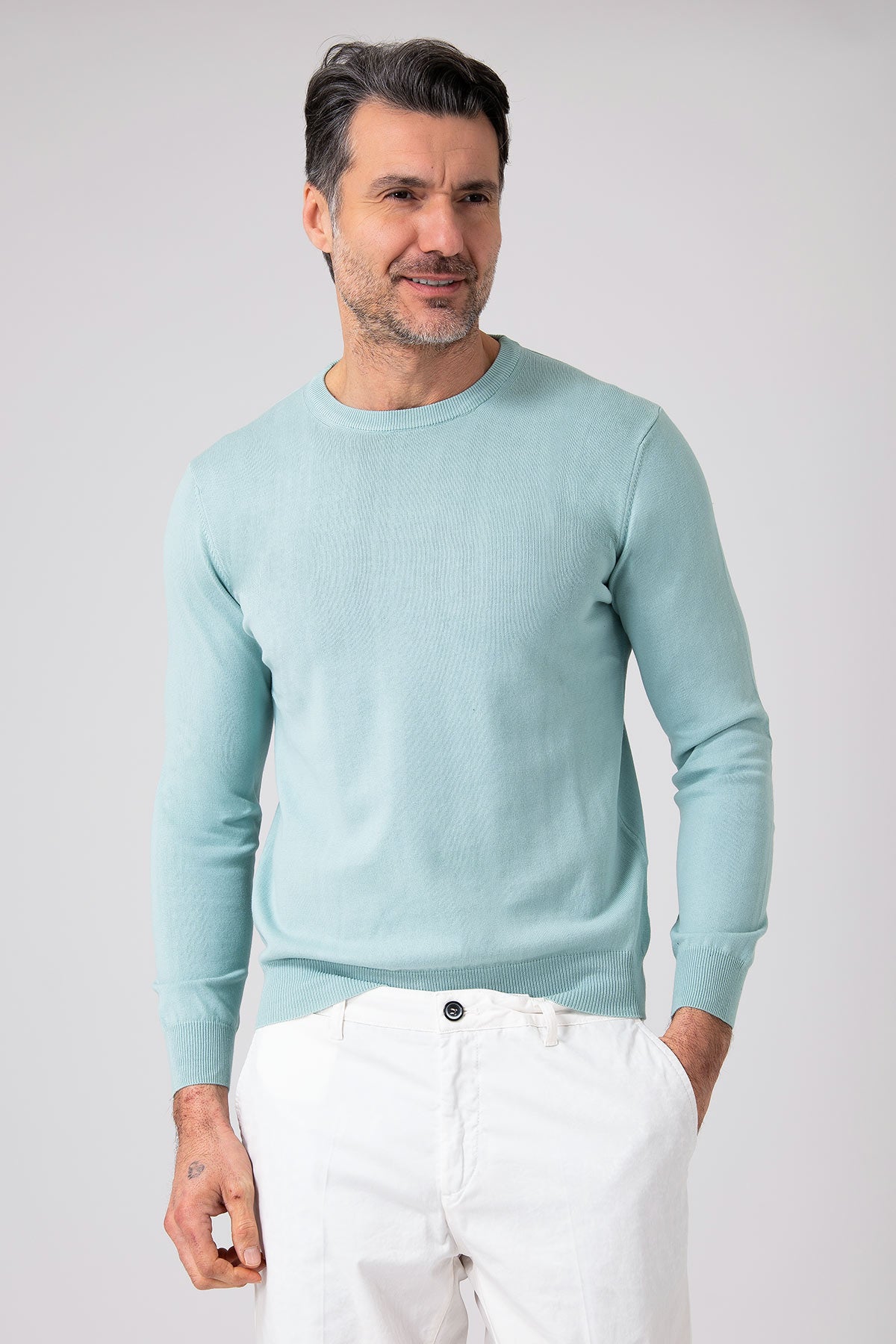 Girocollo in maglia leggera - Salvia