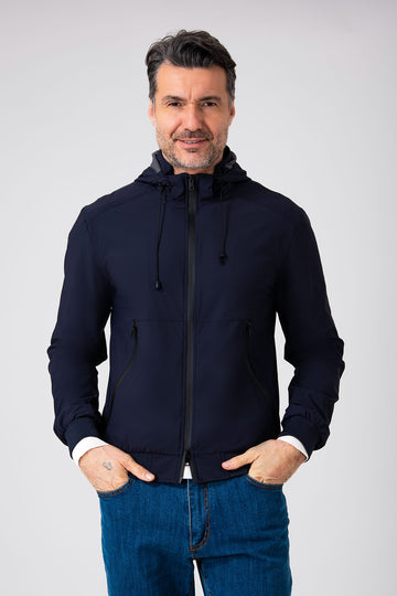 Giubbino tecnico con cappuccio - Navy