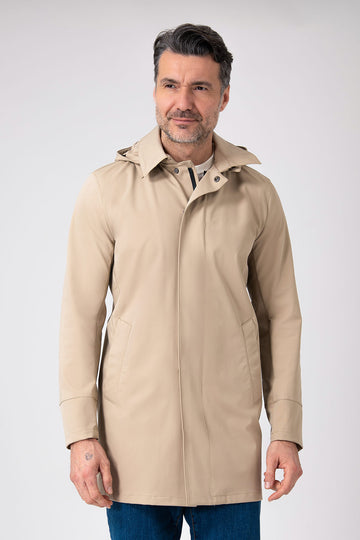Impermeabile con cappuccio tecnico - Beige