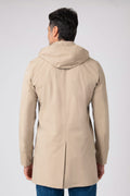 Impermeabile con cappuccio tecnico - Beige