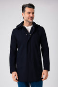 Impermeabile con cappuccio tecnico - Blu navy