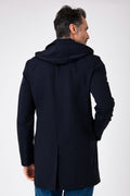 Impermeabile con cappuccio tecnico - Blu navy