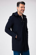 Impermeabile con cappuccio tecnico - Blu navy