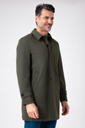 Impermeabile verde oliva collo camicia - Verde