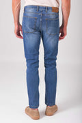 Jeans cinque tasche in cotone elasticizzato - Denim chiaro - vista posteriore