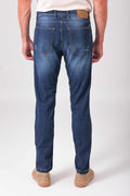 Jeans cinque tasche in cotone elasticizzato - Denim scuro - vista posteriore