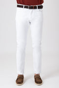 Jeans denim 5 tasche - Bianco - vista frontale
