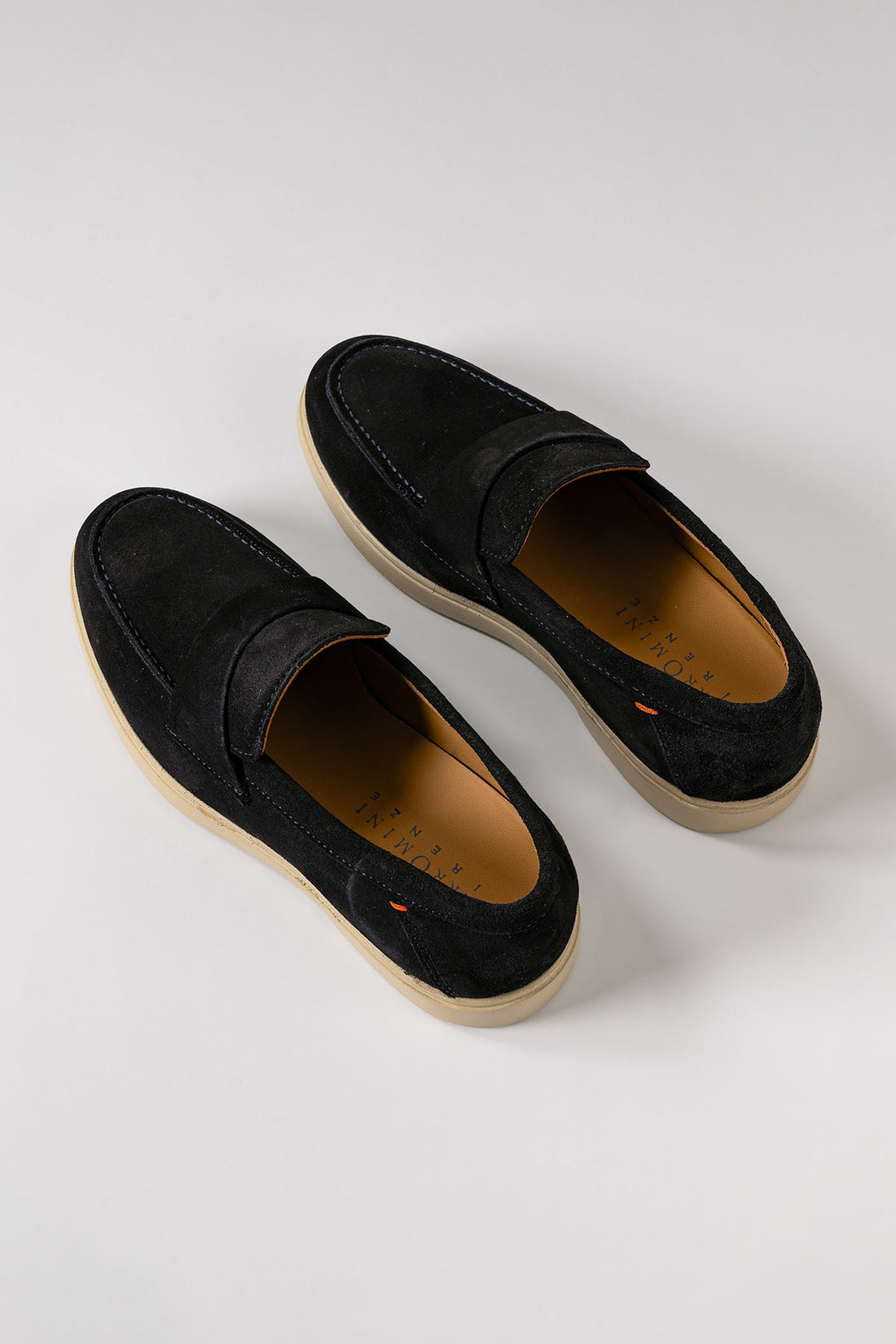 Mocassino in Camoscio Cuoio - Blu - vista posteriore