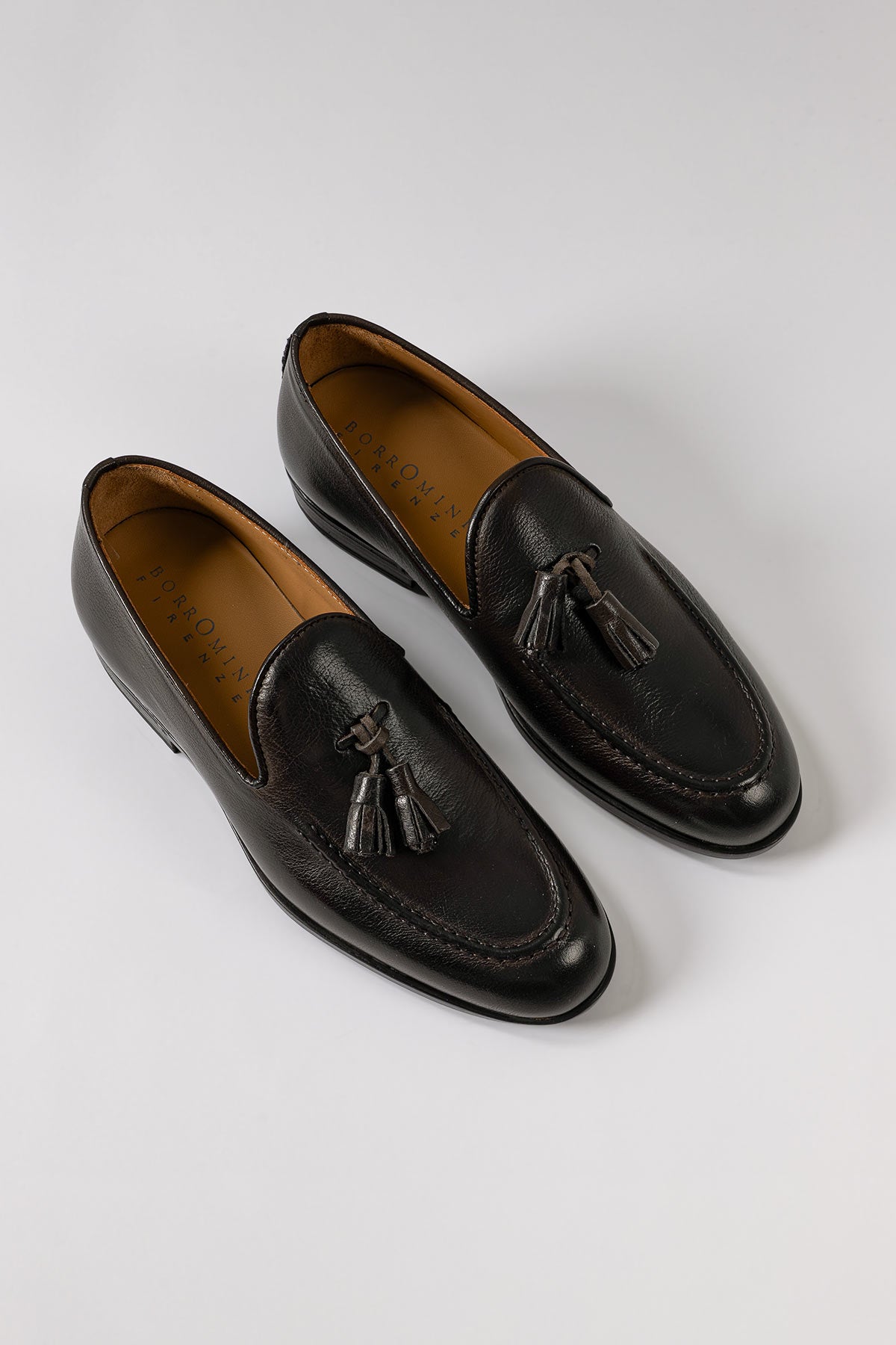 Men's leather loafers with tassels - Made in Italy - € 129