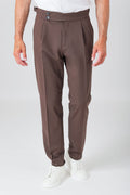 Pantalone a vita alta con fibbia - Moro - vista frontale