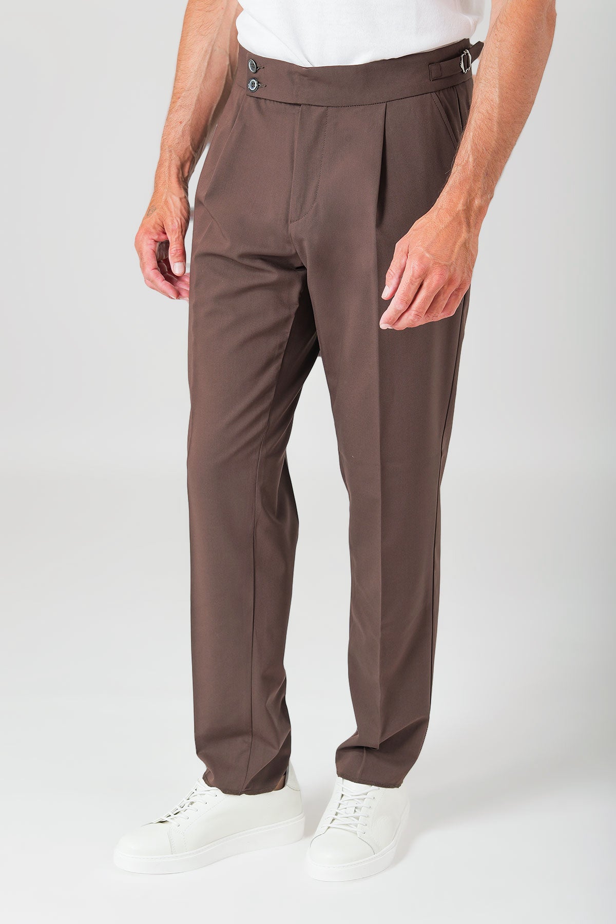 Pantalone a vita alta con fibbia - Moro - vista laterale
