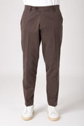 Pantalone con pattina in tencel e cotone - Cacao - vista frontale