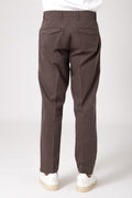 Pantalone con pattina in tencel e cotone - Cacao - vista posteriore