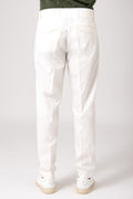 Pantalone con pattina in tencel e cotone - Panna - vista posteriore