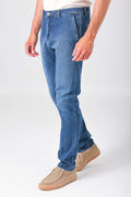Pantalone denim con tasca america - Denim - vista laterale
