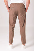 Pantalone relax con elastico in vita - Fango - vista posteriore