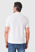 Polo chicco riso in puro cotone - Bianco - vista posteriore