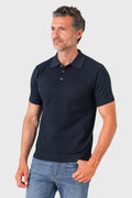 Polo chicco riso in puro cotone - Blu navy - vista frontale