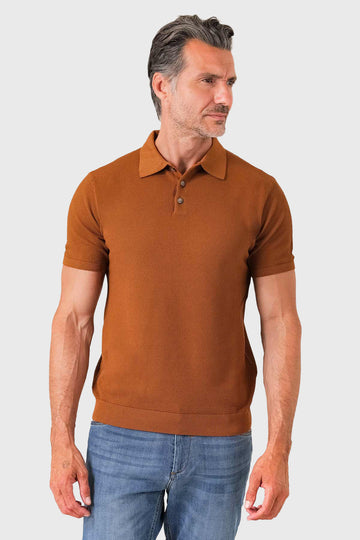 Polo chicco riso in puro cotone - Bruciato - vista frontale