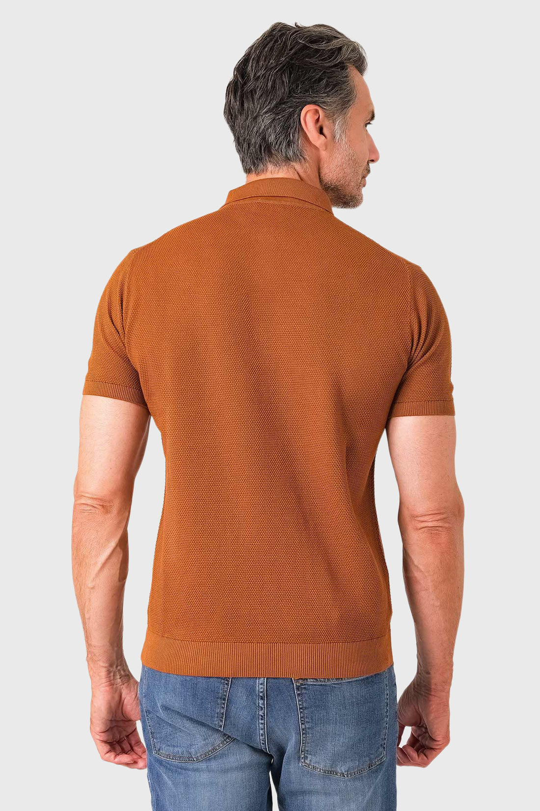 Polo chicco riso in puro cotone - Bruciato - vista frontale