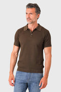 Polo chicco riso in puro cotone - Cacao - vista frontale
