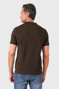 Polo chicco riso in puro cotone - Cacao - vista posteriore