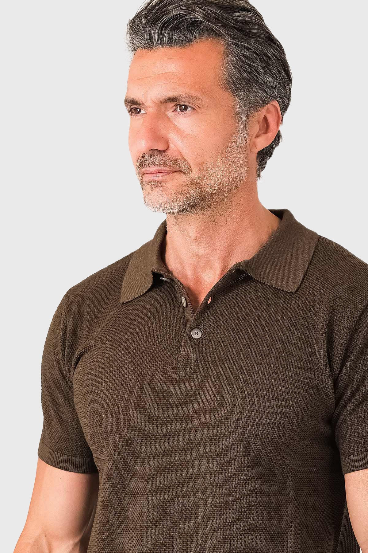 Polo chicco riso in puro cotone - Cacao - dettaglio tecnico