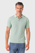 Polo chicco riso in puro cotone - Salvia - vista frontale