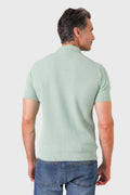 Polo chicco riso in puro cotone - Salvia - vista posteriore