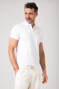 Polo in cotone mercerizzato manica corta - Bianco - vista laterale