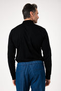 Polo manica lunga in cotone - Nero - vista posteriore