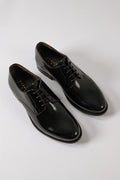 Scarpa Derby in Pelle Abrasivata allacciata - Nero - vista laterale